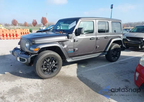 2021 Jeep Wrangler 4Xe Unlimited Sahara 4X4 z USA, uszkodzony, nr VIN 1C4JJXP68MW854368